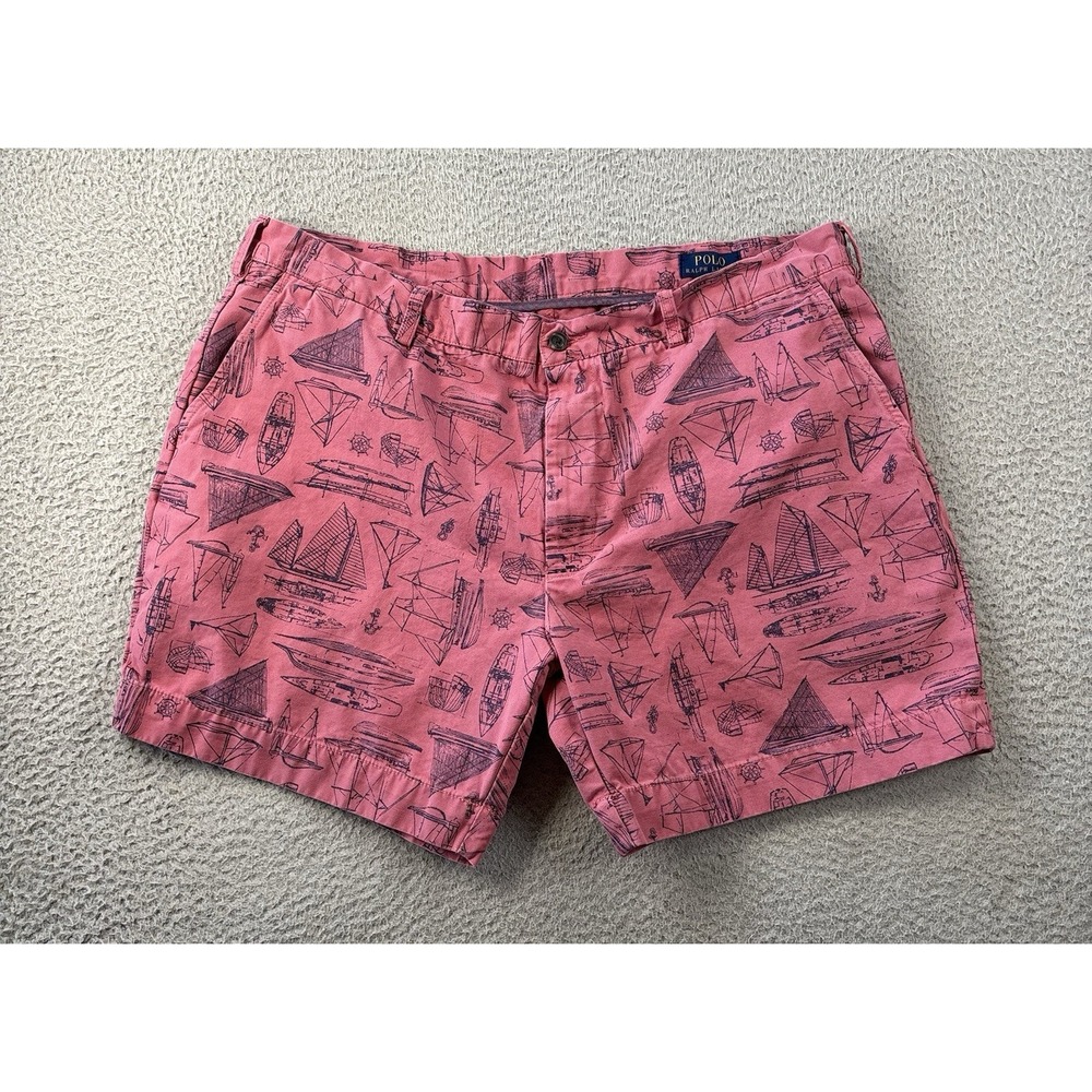 Polo Ralph Lauren Shorts Mens 40 Sailing Nantucket Faded Red Nautical Chino